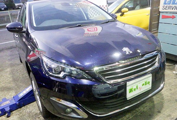 プジョー　３０８　ブレーキ警告灯点灯　ブレーキパッド交換